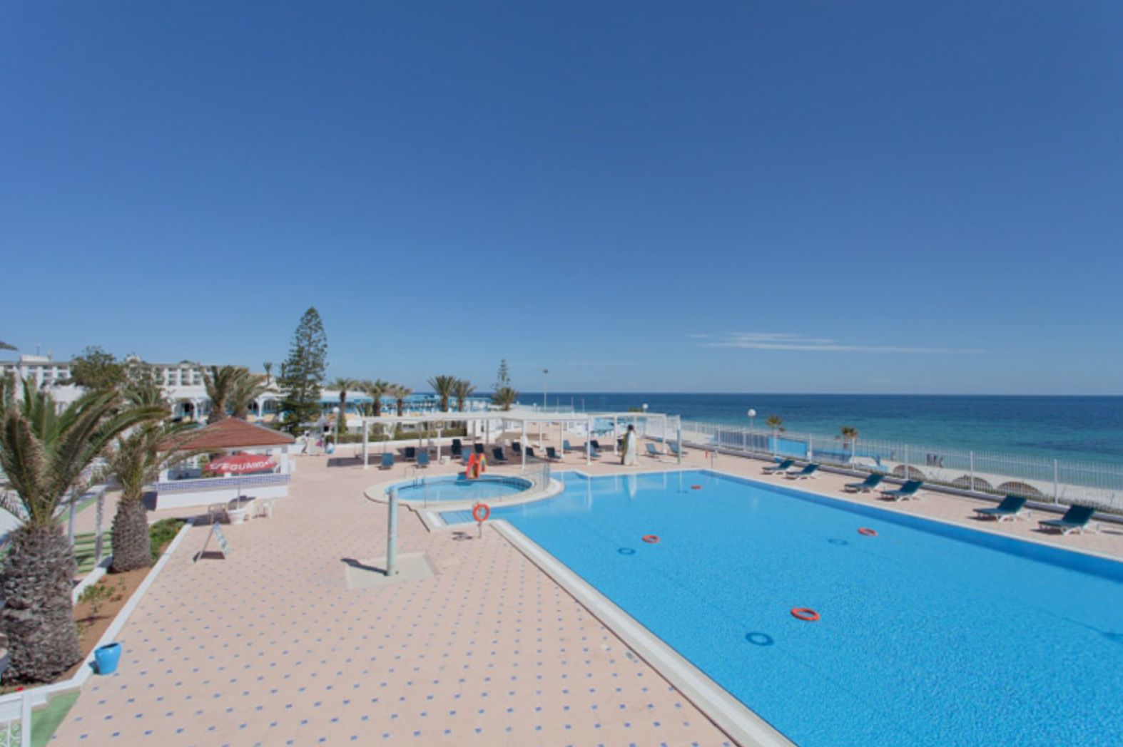 Tunisia Hammamet beach resort pool with sea view - JustSunShine Holidays